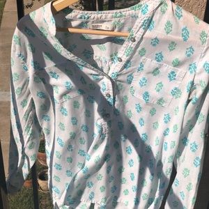 Old Navy white tunic small with blue and green